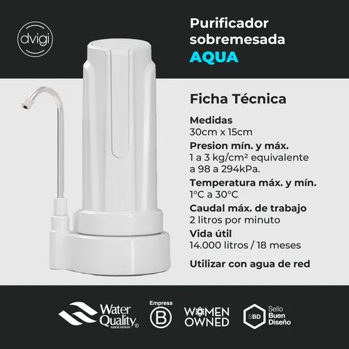 Purificador De Agua Dvigi Sobre Mesada Anmat