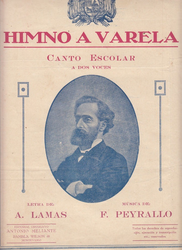 Partitura Himno A Jose Pedro Varela Lamas Y Peyrallo Uruguay