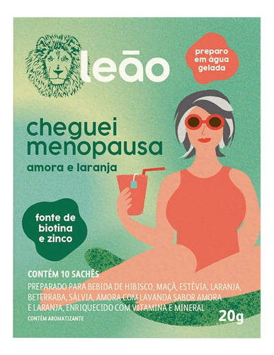 Chá Leão Fases Cheguei Menopausa - Amora E Laranja 10 Sachês