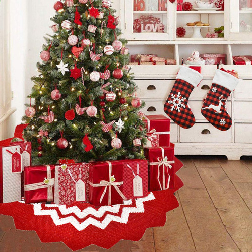 Falda De Árbol De Navidad Tejida Con Forma De Árbol, Delanta