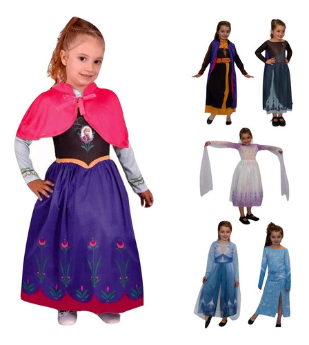 Disfraz Niñas Frozen 2 Princesa Elsa Anna Disney Original  