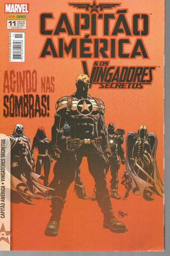 Capitao America  Vingadores Secretos N° 11 - Agindo Nas Sombras! - Em Português - Editora Panini - Formato 17 X 26 - Capa Mole - 2012 - Bonellihq Cx449 H23