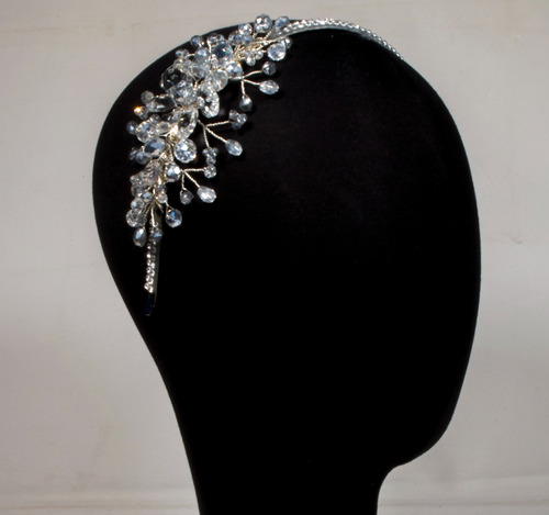 Diadema Tocado Cristal Perla Brillante Dama Dulce Hadas