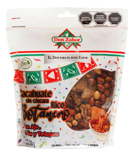 Mix De Cacahuate Enchilado Con Totopo, Ajo Y Chile Don Zabor