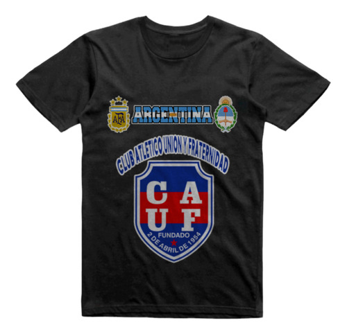 Remera Algodon Negra Union Fraternidad San Salvador