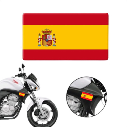 Adesivo Resinado Bandeira Espanha Carro Moto Notebook 8x5cm