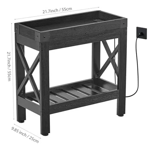 Mesa Lateral Estrecha Con Estación De Carga Y 2 Usb 21 7