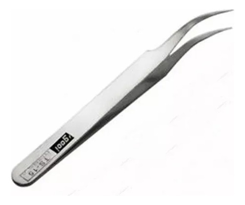 Pinza Curva Extensiones Pestañas Deco Uñas Plateado