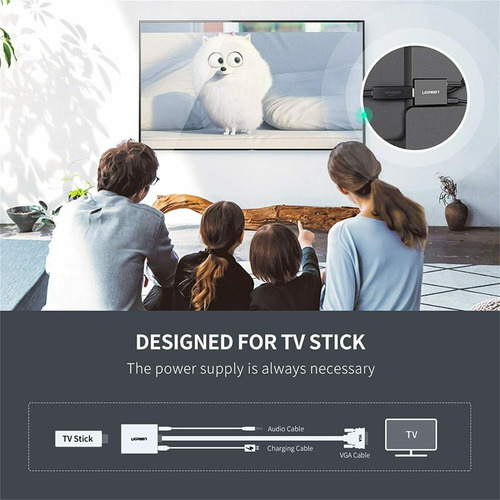 Adaptador De Video Ugreen De Hdmi Hembra A Vga Macho + Audio