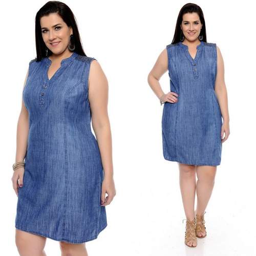 vestido jeans para gorda