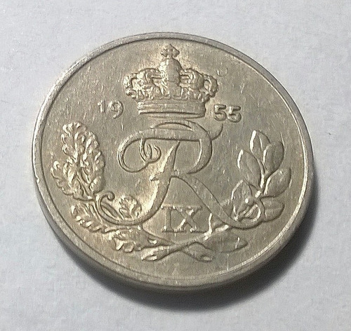 Dinamarca 10 Ore 1955 - Frederik Ix - Km#841.1