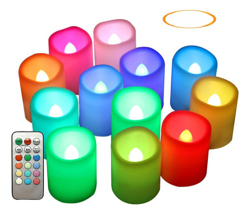 12pack Color Cambiando Flameless Velas Con Temporizador Remo