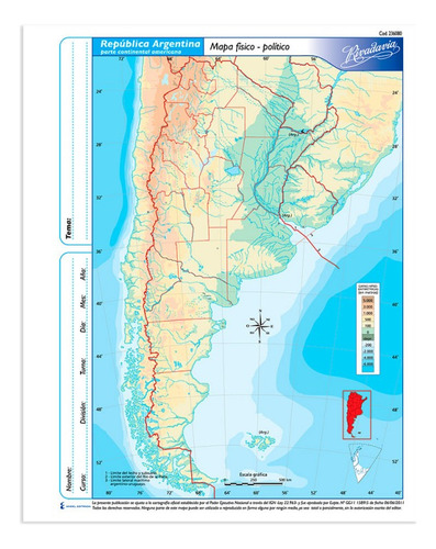 Mapas Rivadavia N°3 Block X40 Argentina Fisico Politico