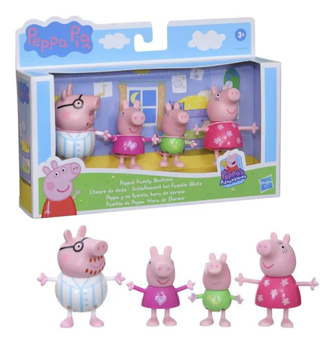 Peppa Pig Family Bedtime Figuras, Paquete De 4 En Pijama