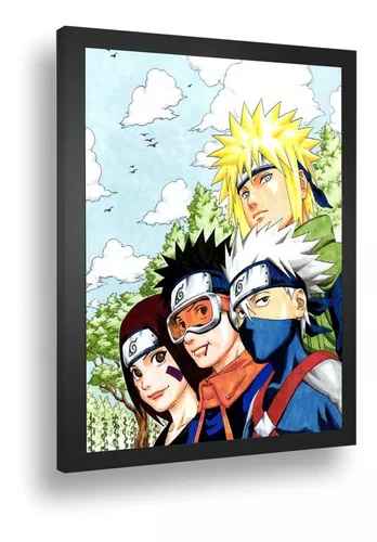 Quadro decorativo Emoldurado Kakashi Anime Naruto Arte Desenho