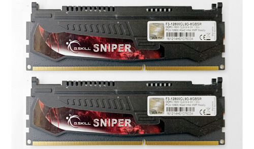 Memoria Gskill Sniper 8 Gb 2x4gb Ddr3 1600 Pc3-12800 - C1