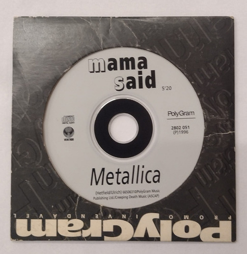 Cd Single Metallica Mama Said Promo