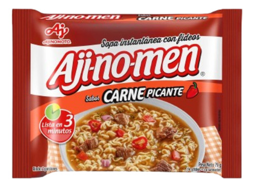 Ajinomen Sopa Instantánea C/fideos Sabor Carne Picante 80g