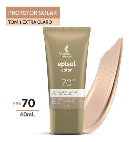 Episol Color Protetor Solar Fps 70 Extra Claro - Tom 1 40ml