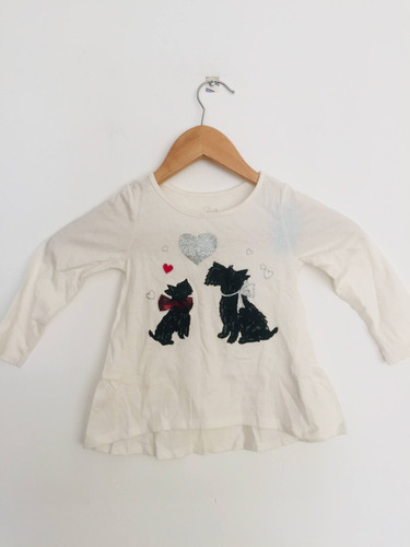 Camisa Manga Larga Diseño Doggys Para Niña