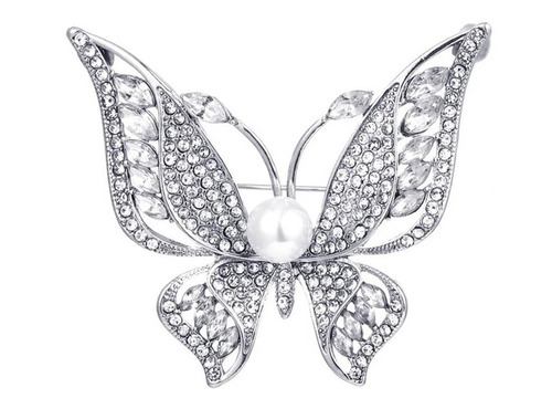 Prendedor Broche De Mariposa Perla Hermosa