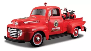 Auto Escala 1:24 - Ford F-1 Pick Up Y Moto Harley Davidson