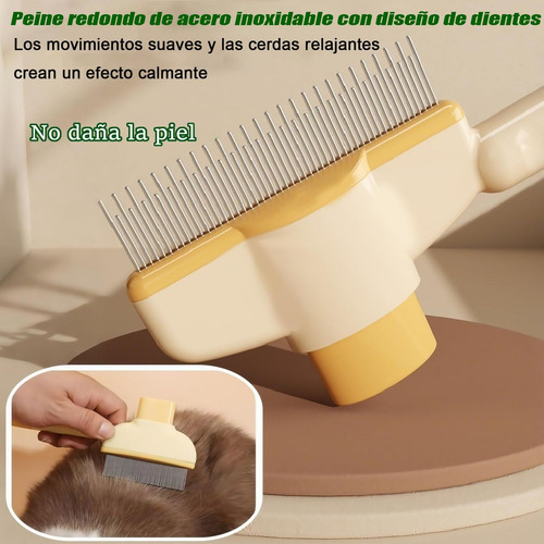 . 2 Peines Para Mascotas Autolimpiantes,elimina Enredos Y