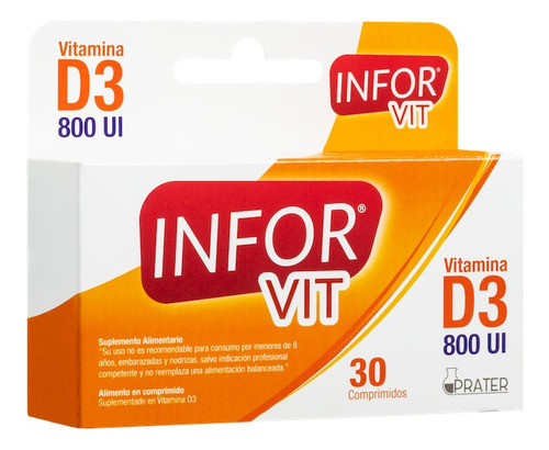   Vitamina D3 800 Ui 30 Comprimidos - Infor