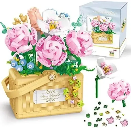 Kit De Construcción De Ramo De Flores – 1070 Piezas De Flores Botánicas Para Decoración De Hogar Y Oficina