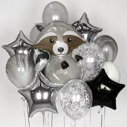 Kit Globos Metalizado Animales Selva safari X60 Pcs