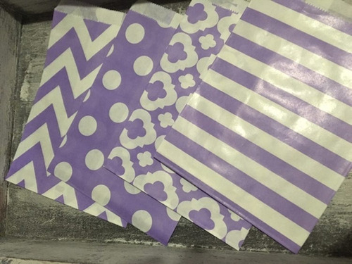 Bolsas De Papel Candybar 25pz Colores Círculos Zigzag Rayas