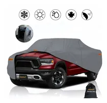 Comprar Rizzup® 5.5m Funda Para Pickup 100% Impermeable Cubiertas Para Autos Coche Protector Automovil Vehiculos Accesorios Gris Oscuro 4 Tiras Reflectantes Incluye Cremallera Lateral