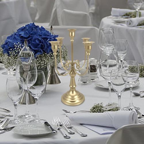 Portavelas Moderno Candelabro De Boda Sala Oro Oro Pequeña