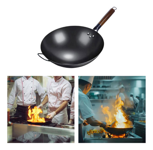 Sartén Wok Antiadherente Sartén Cocina 32cm Con Oreja