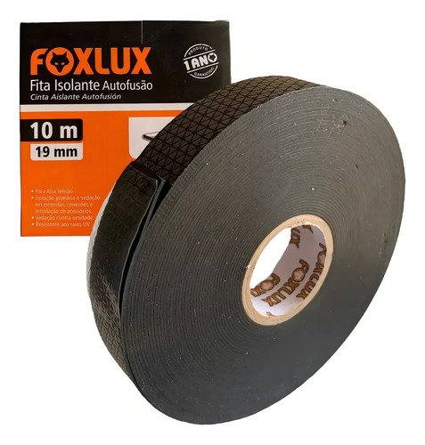 3x Fita Isolante Preta Auto Fusão 19mm X 10m Metros Foxlux