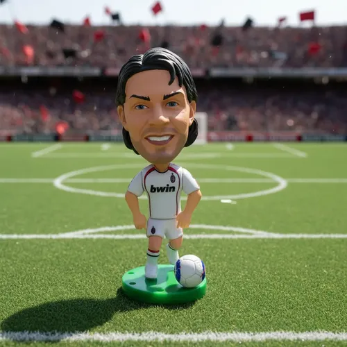 Boneco Miniatura Mini Craque Maldini Milan Soccerwe 6,5 Cm