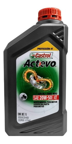 Aceite Castrol Actevo 4t Sae 20w50 Mineral Gaona Motos