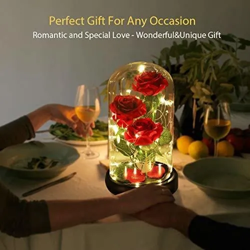Flores De Rosas De La Bella Y La Bestia, Regalo Romantico -b