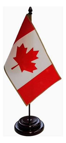 Mástil Escritorio Madera-bandera Canada Calidad Premium