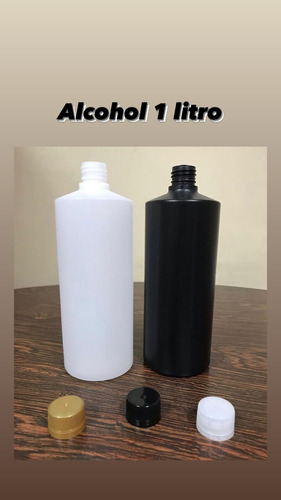 Envase Plastico Alcohol 1 Liro Rosca Color Natural 