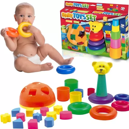 Brinquedo De Montar Encaixar Infantil Crianças 1 ano 2 anos 3 anos 4 anos 5  anos Didático Pedagógico Interativo