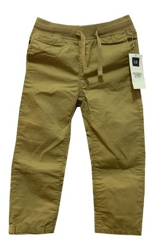 Gap Pantalón Algodón Café Claro Para Niño Talla 3 