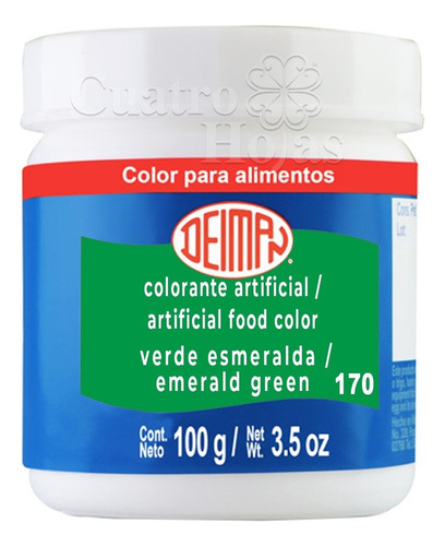 Colorante Comestible Polvo Deiman 170 Verde Esmerada 100 Grs