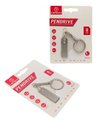 Pendrive Mini Metalico Com Cordão Kapbom 8gb Envio Imediato