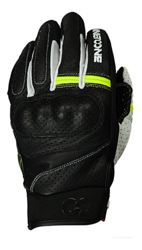 Guante Moto Nto Paul Negro Fluo Cuero Devotobikes