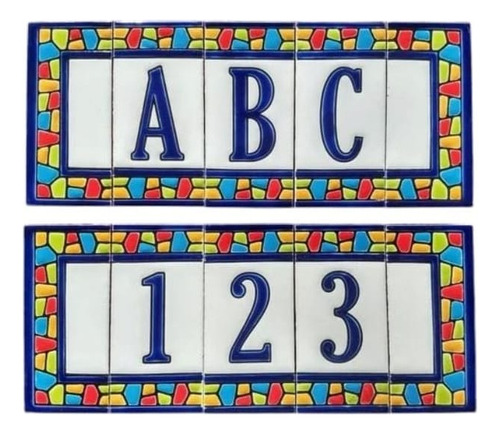 Modulos De Letras Y Numeros Gaudi Cobalto Relieve Azulejos