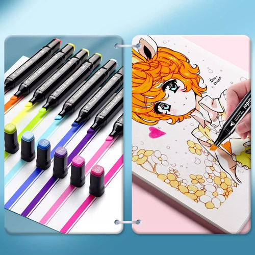 10 Sets Marcadores Plumones 24 Colores Doble Punta Pincel