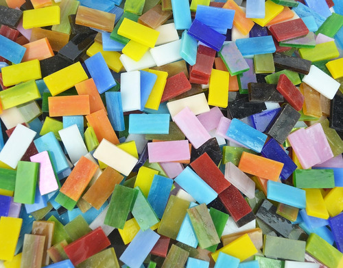 Mosaicos De Vidrio Rectangular P/manualidades Colores Surtid