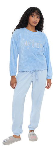 Pijama Mujer Coral Diseño Celeste Corona