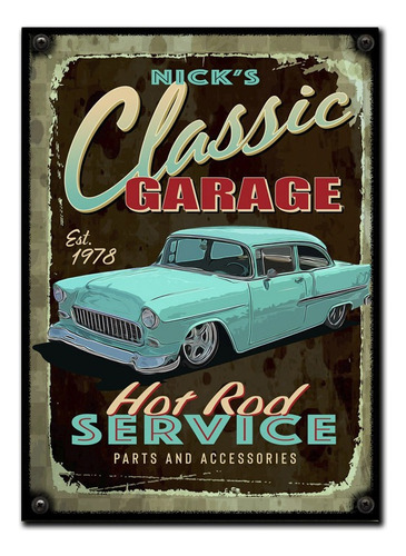 #377 - Cuadro Vintage 30 X 40 - Auto Garage Hot Rod Cartel